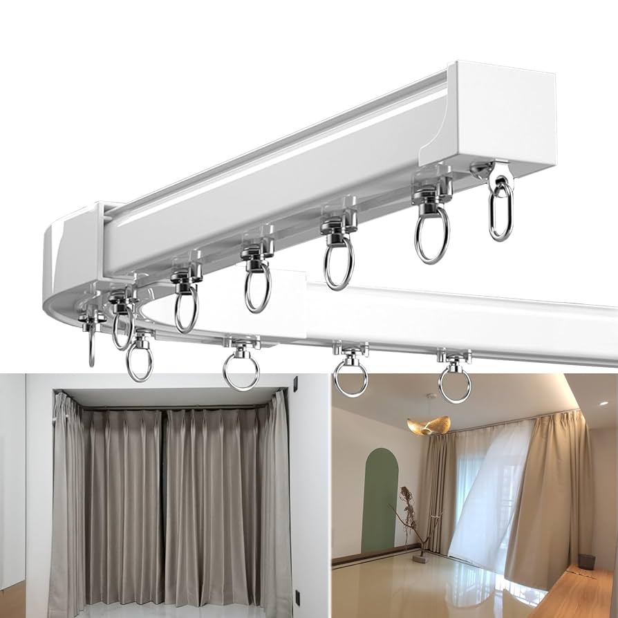 Amazon.co.jp: 黑 白 カーテンレール 金属製カーテンレール 天井